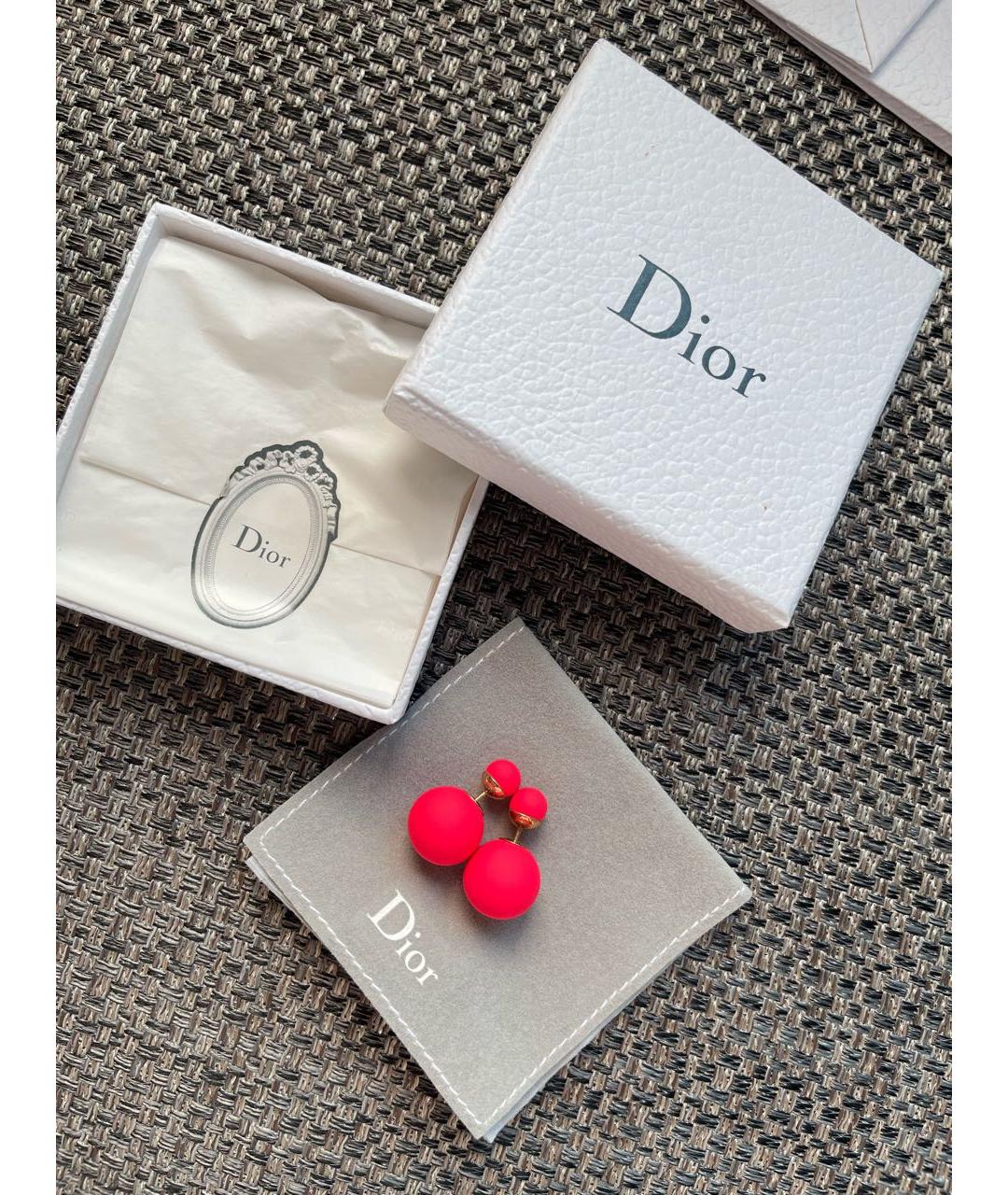 CHRISTIAN DIOR Фуксия пластиковые серьги, фото 3