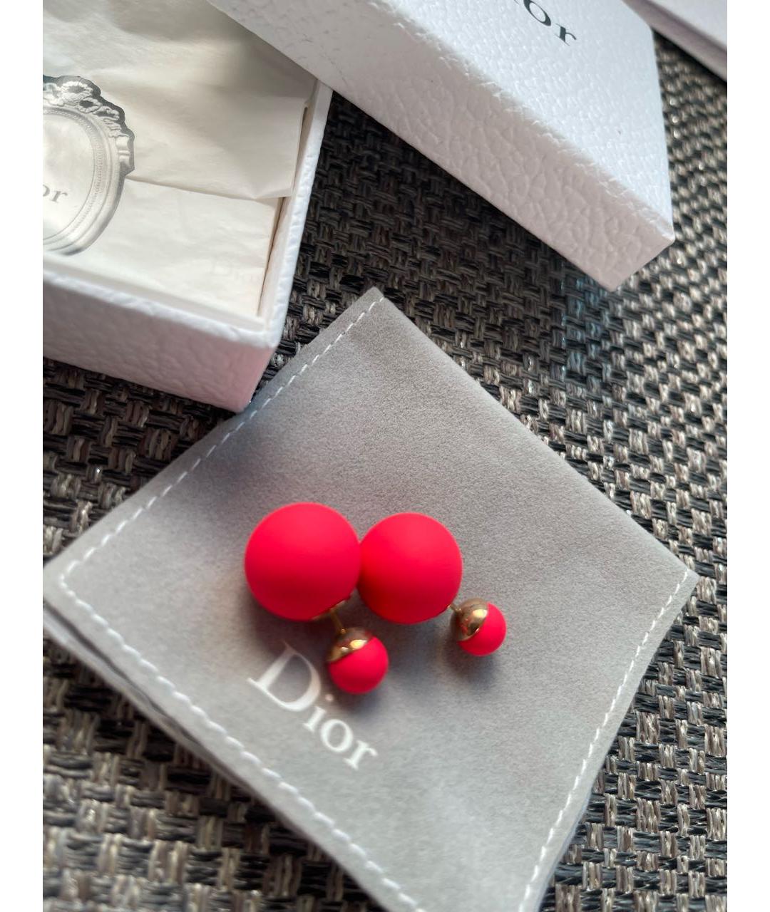 CHRISTIAN DIOR Фуксия пластиковые серьги, фото 2