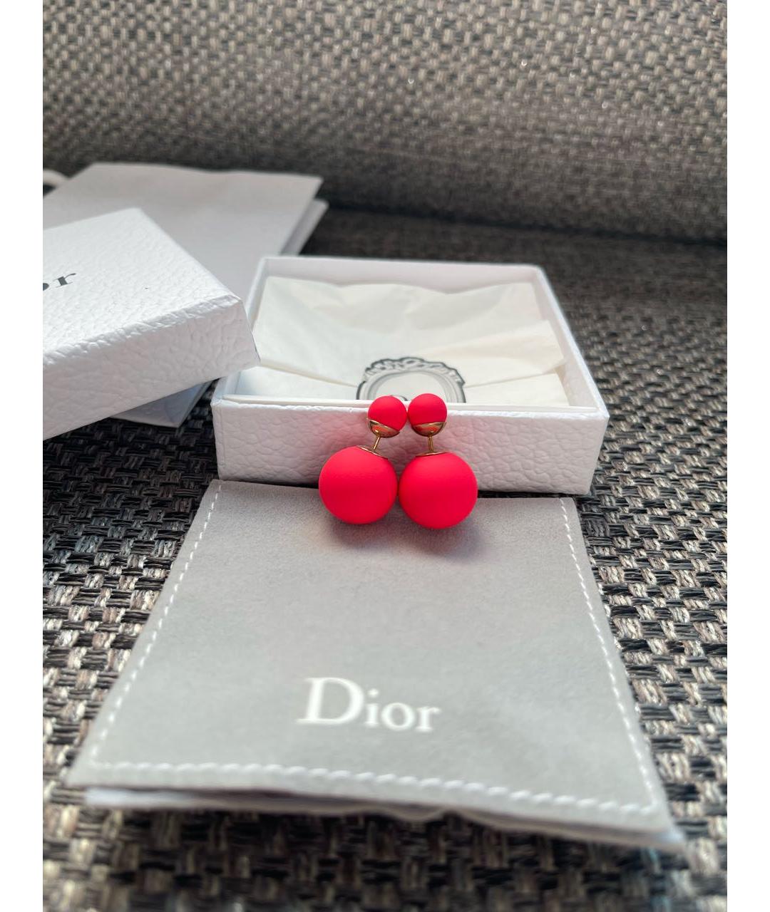 CHRISTIAN DIOR Фуксия пластиковые серьги, фото 6
