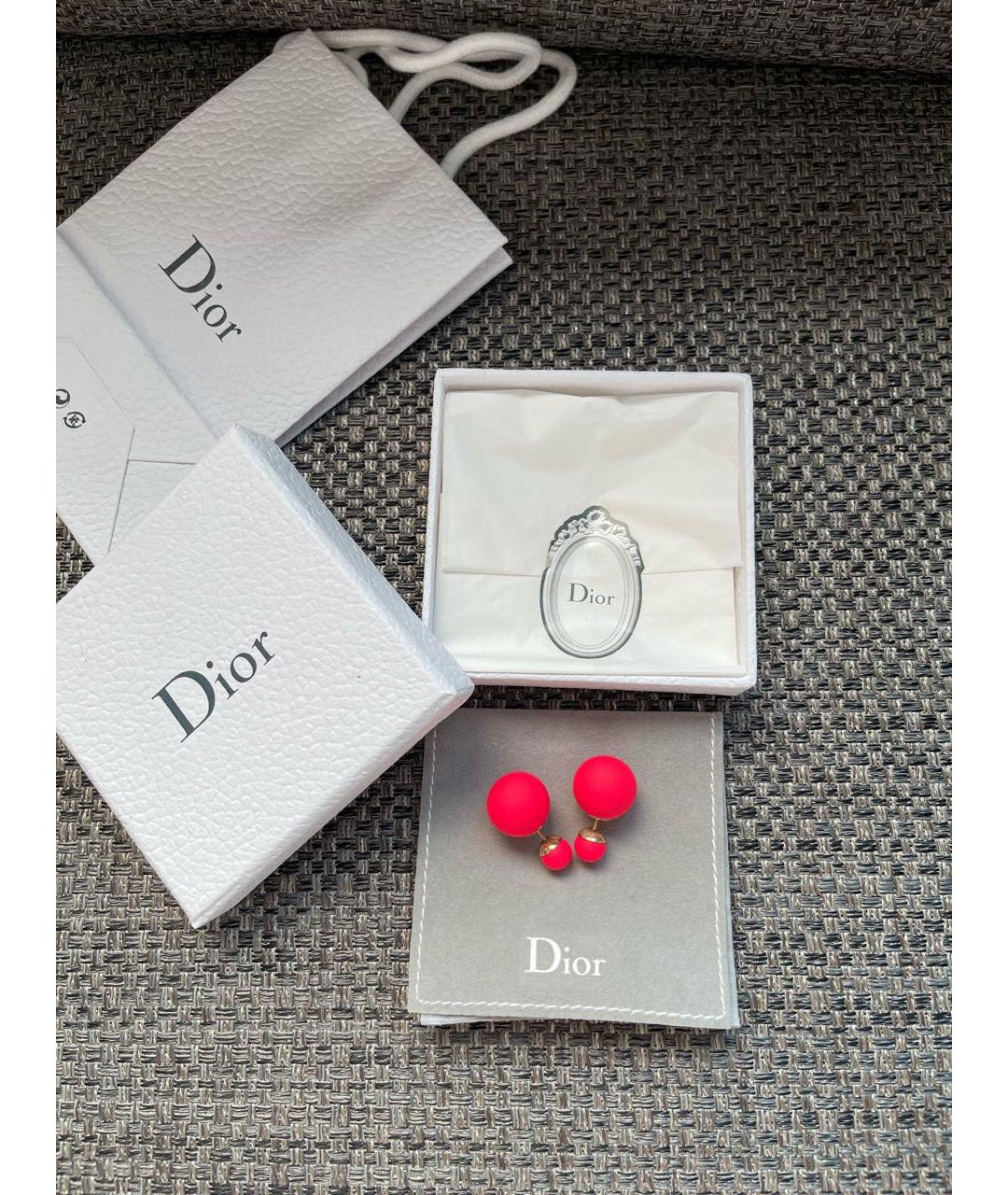 CHRISTIAN DIOR Фуксия пластиковые серьги, фото 5