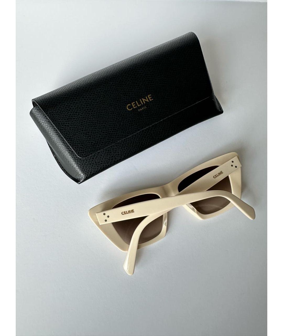 CELINE Белые пластиковые солнцезащитные очки, фото 5