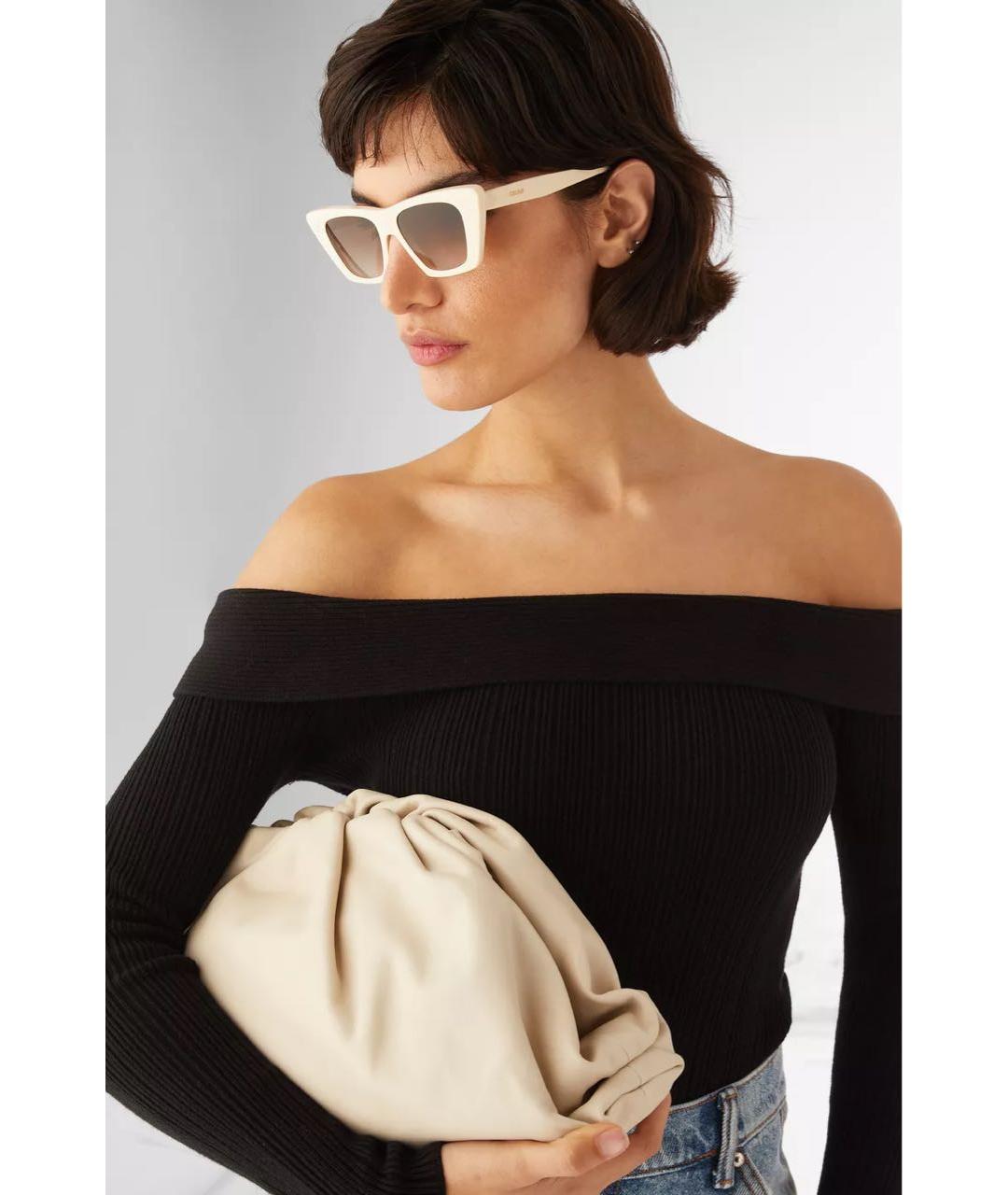 CELINE Белые пластиковые солнцезащитные очки, фото 2
