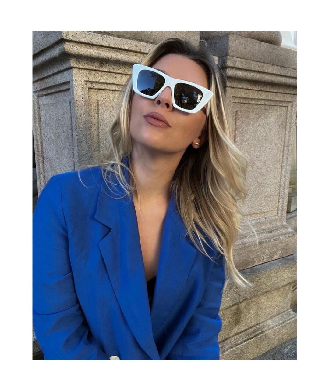 CELINE Белые пластиковые солнцезащитные очки, фото 3