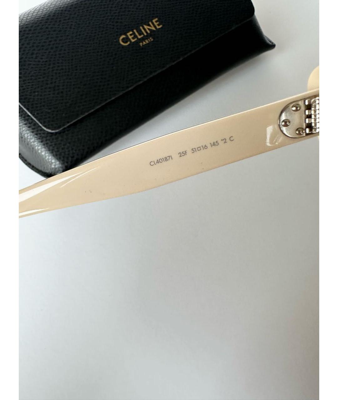 CELINE Белые пластиковые солнцезащитные очки, фото 7