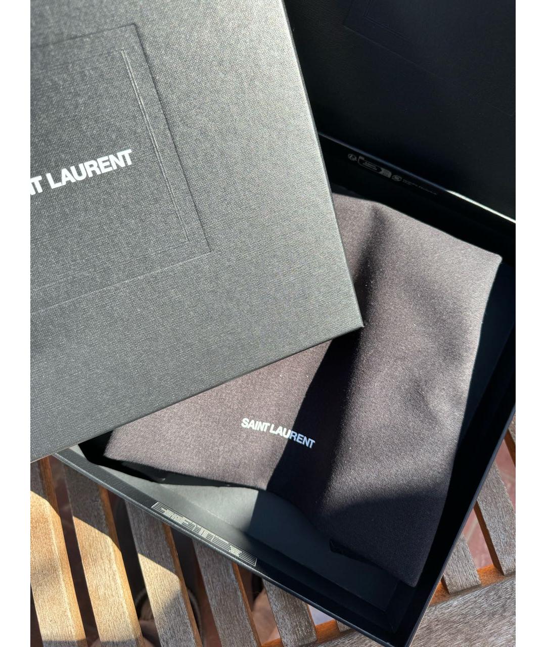 SAINT LAURENT Черная хлопковая сумка тоут, фото 3