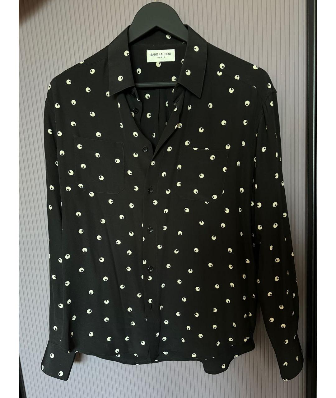 SAINT LAURENT Черная шелковая кэжуал рубашка, фото 6