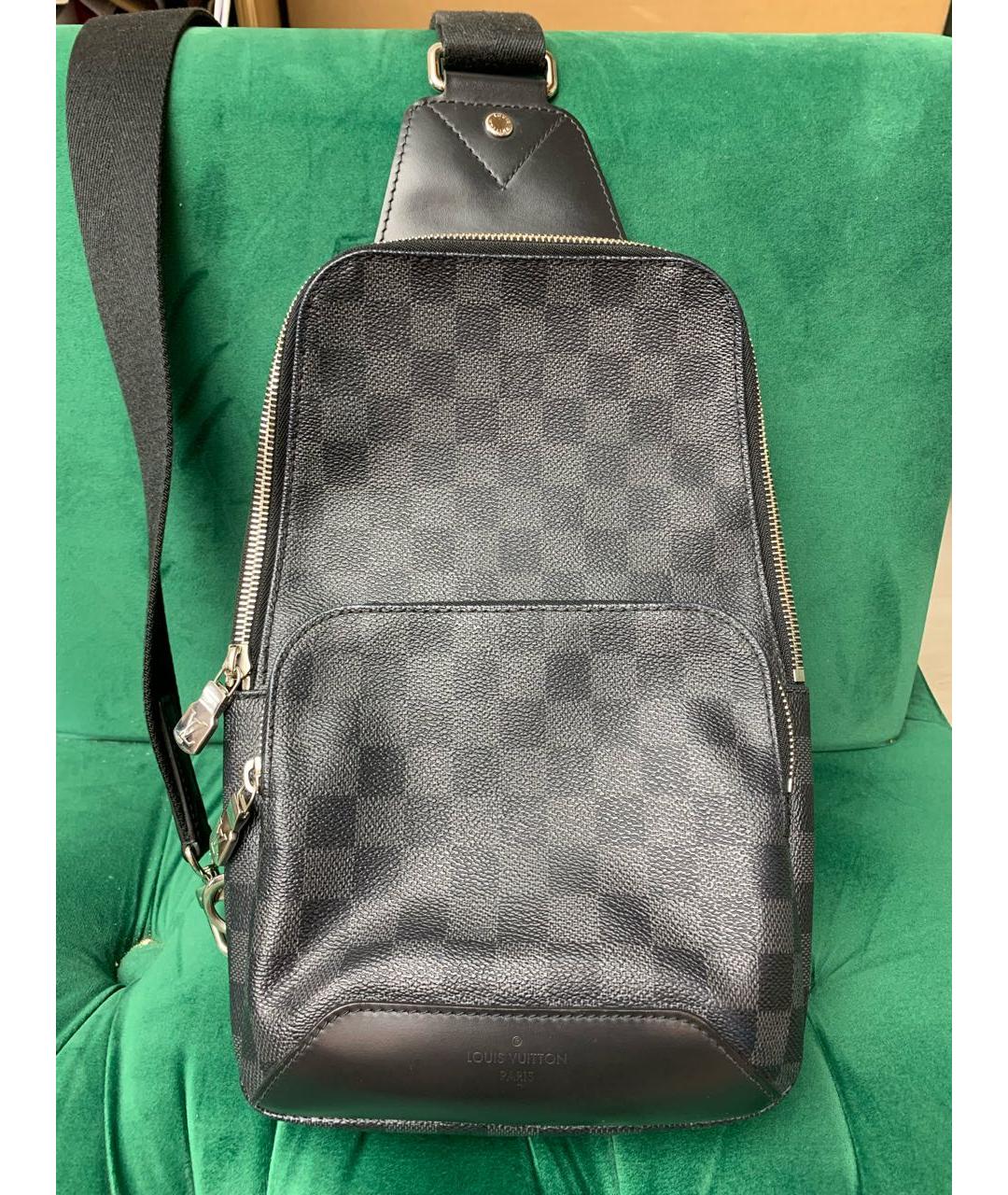 LOUIS VUITTON Антрацитовая сумка на плечо, фото 9