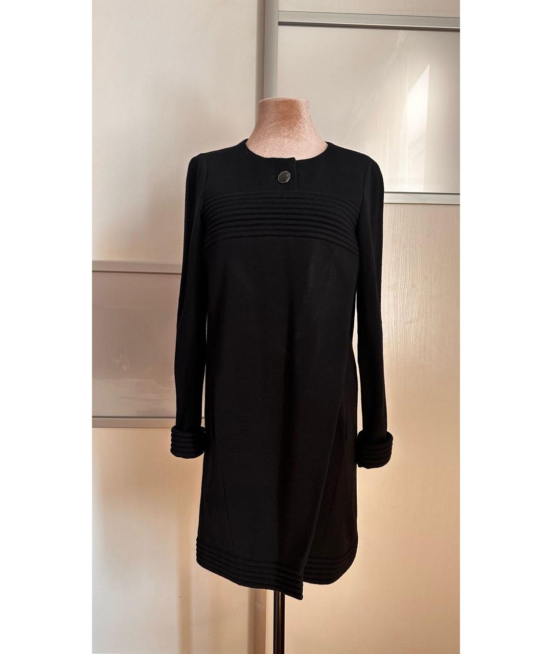 CHANEL Черное шерстяное повседневное платье, фото 6