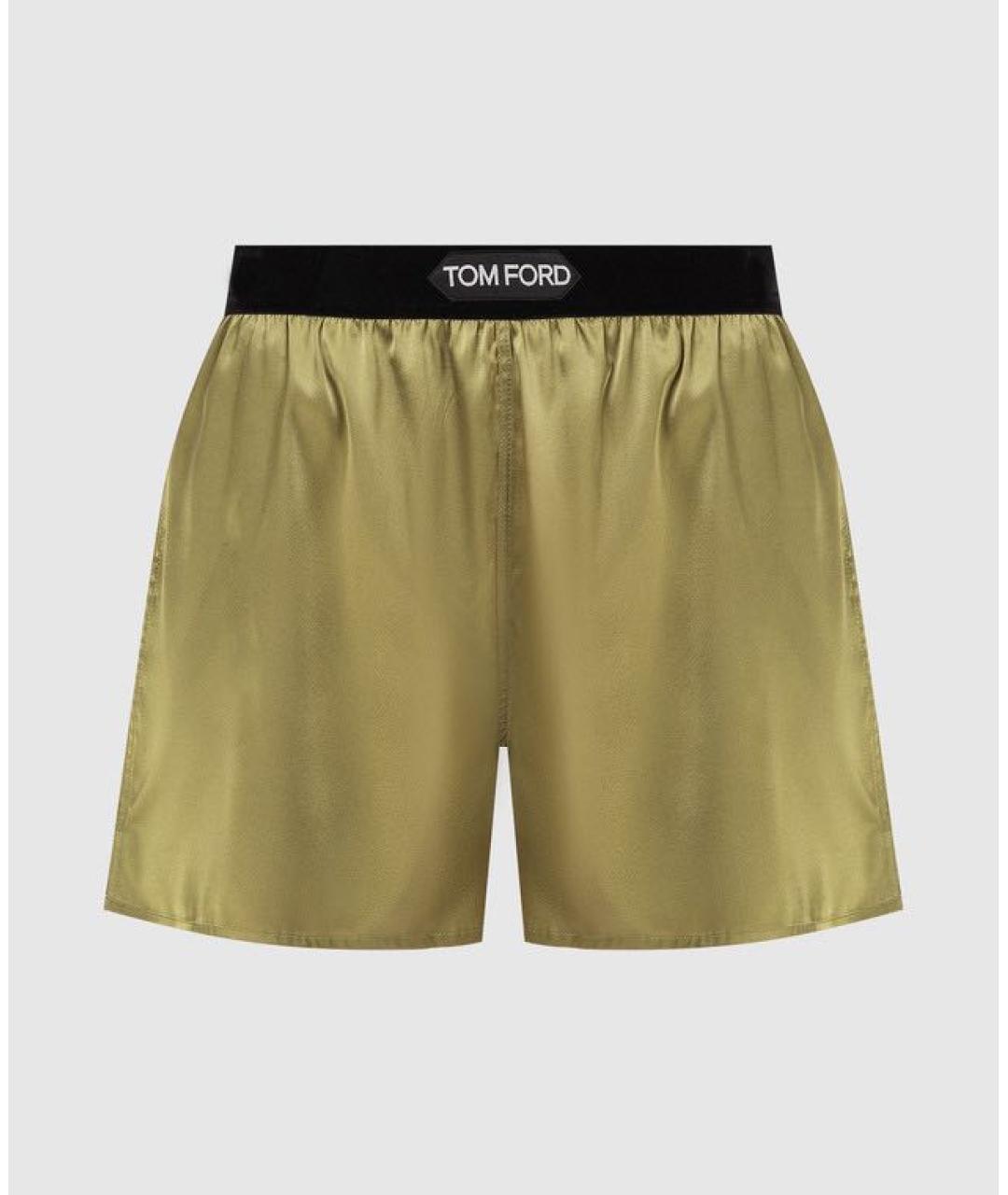 TOM FORD Хаки шелковые шорты, фото 4