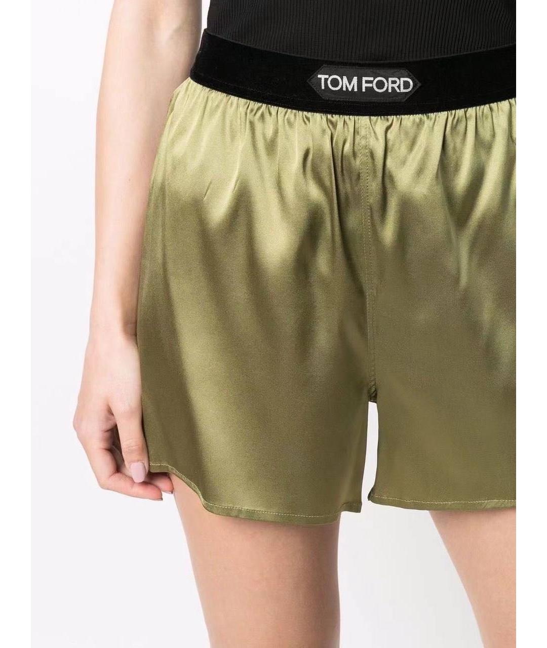 TOM FORD Хаки шелковые шорты, фото 2