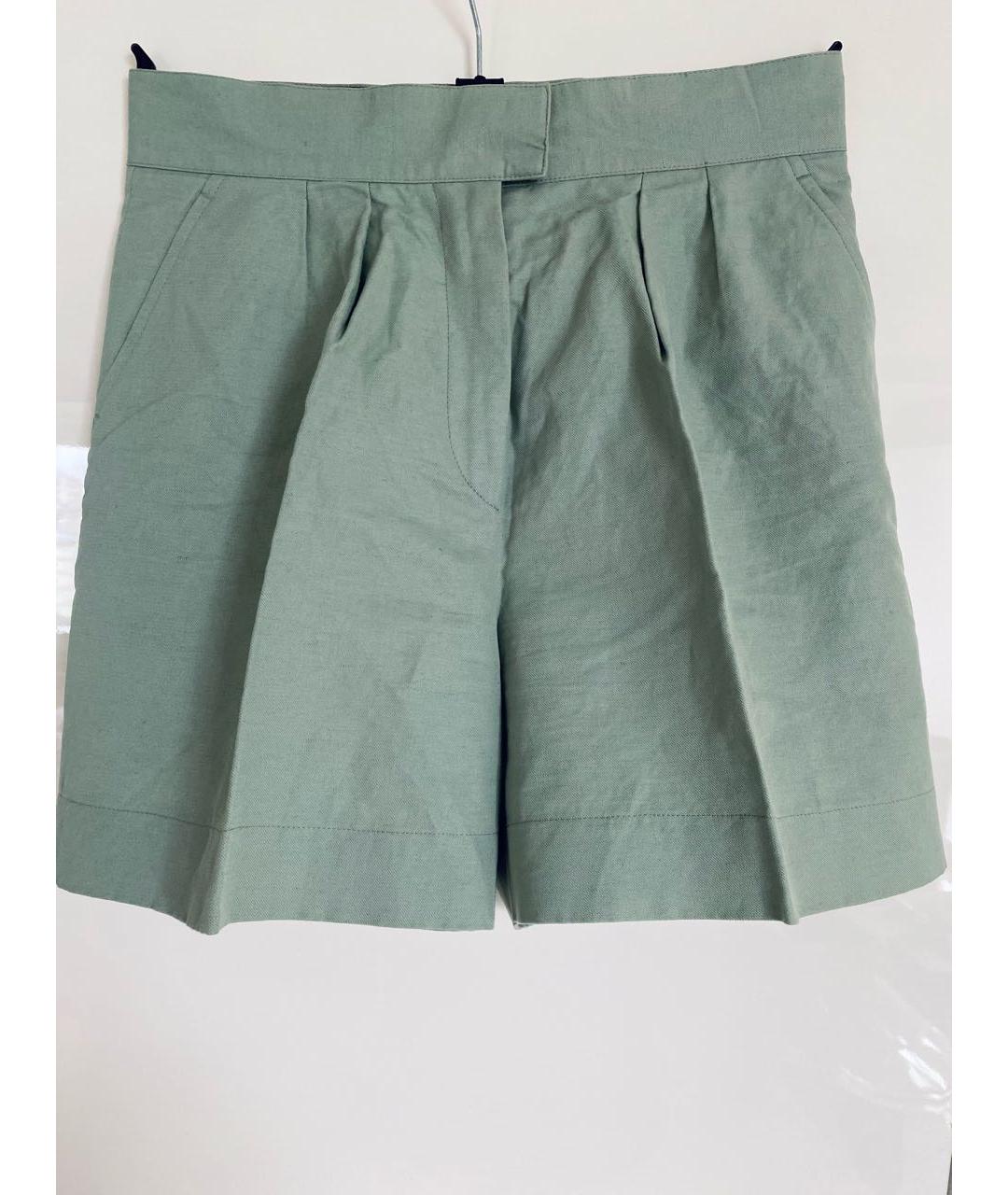 BOTTEGA VENETA Зеленые льняные шорты, фото 5
