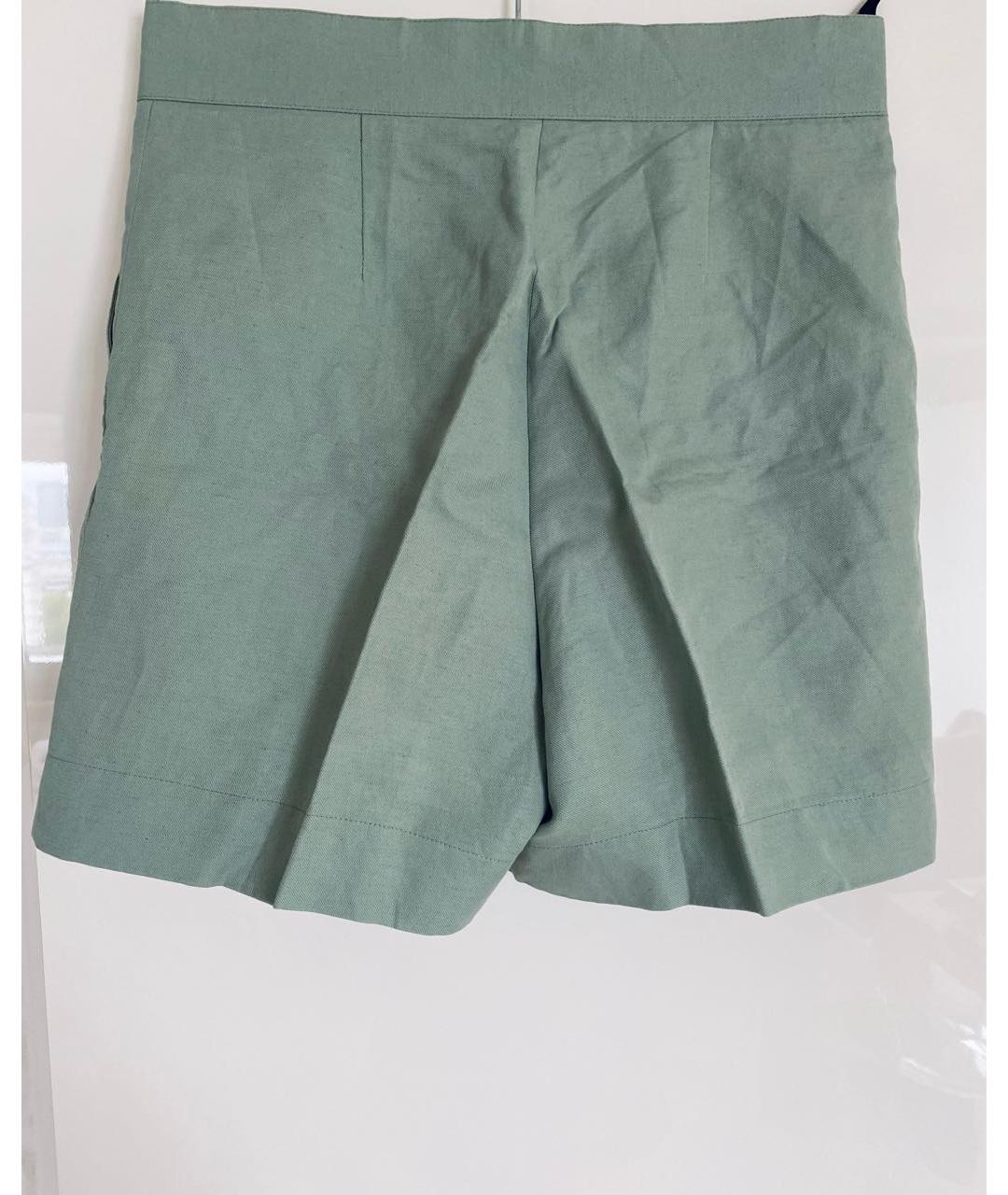 BOTTEGA VENETA Зеленые льняные шорты, фото 2