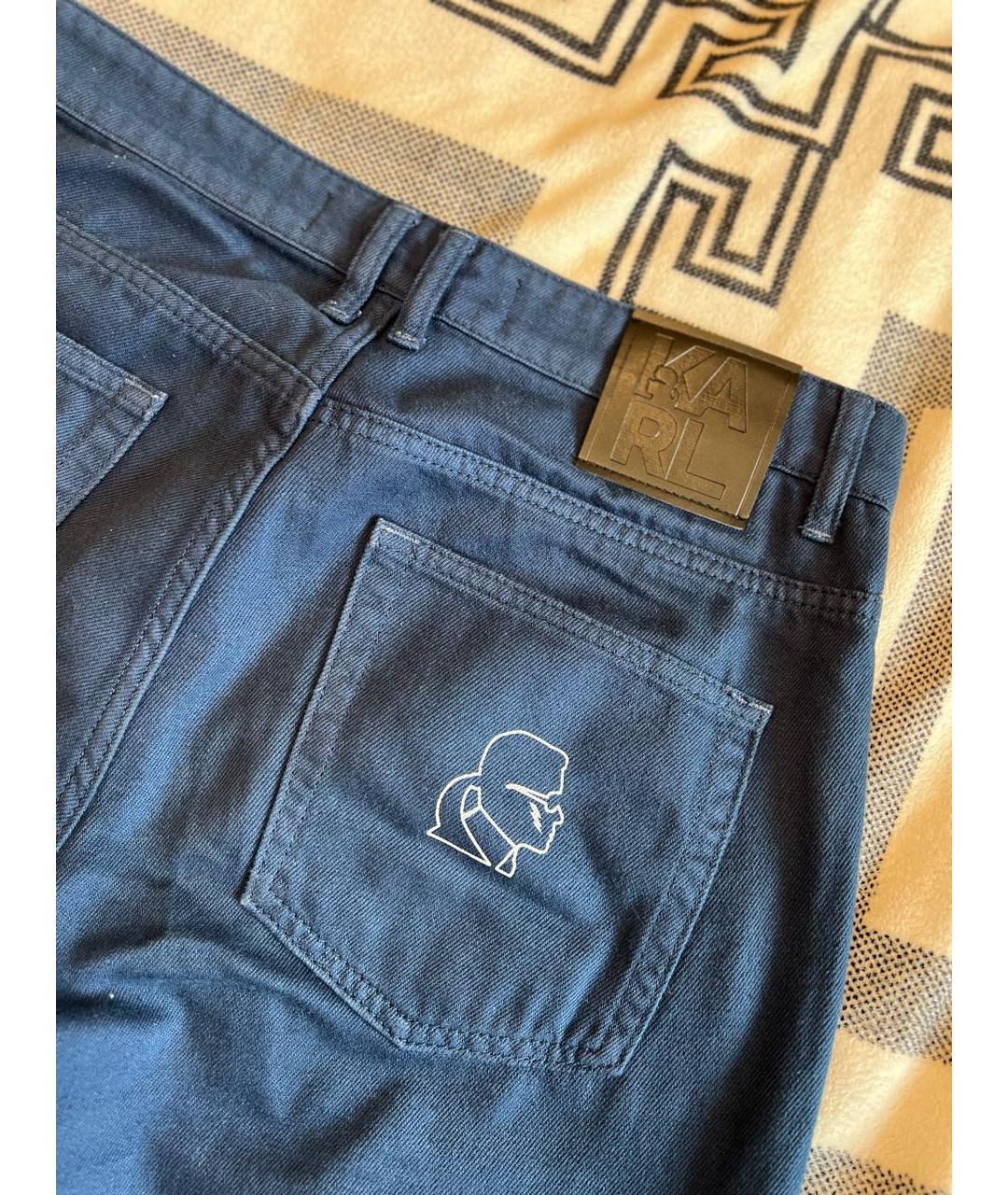KARL LAGERFELD Темно-синие хлопковые повседневные брюки, фото 4