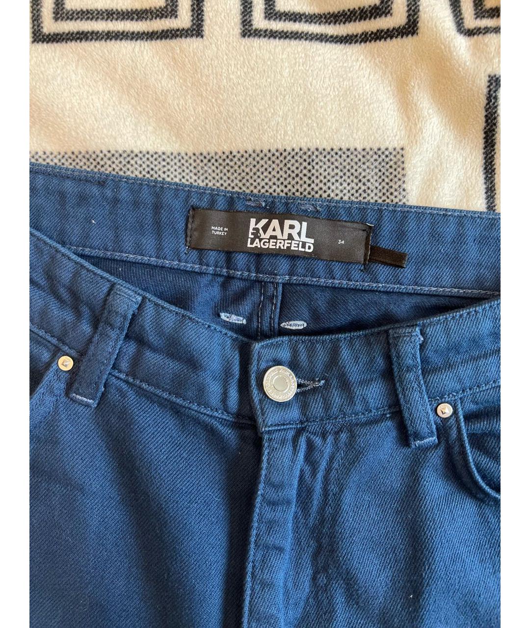 KARL LAGERFELD Темно-синие хлопковые повседневные брюки, фото 6