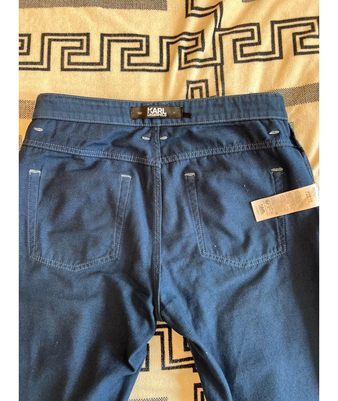 KARL LAGERFELD Темно-синие хлопковые повседневные брюки, фото 3