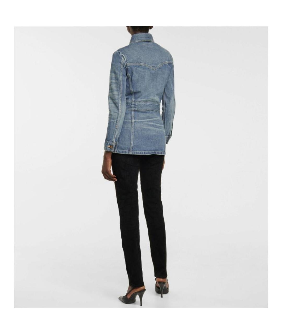 SAINT LAURENT Синяя хлопковая куртка, фото 7