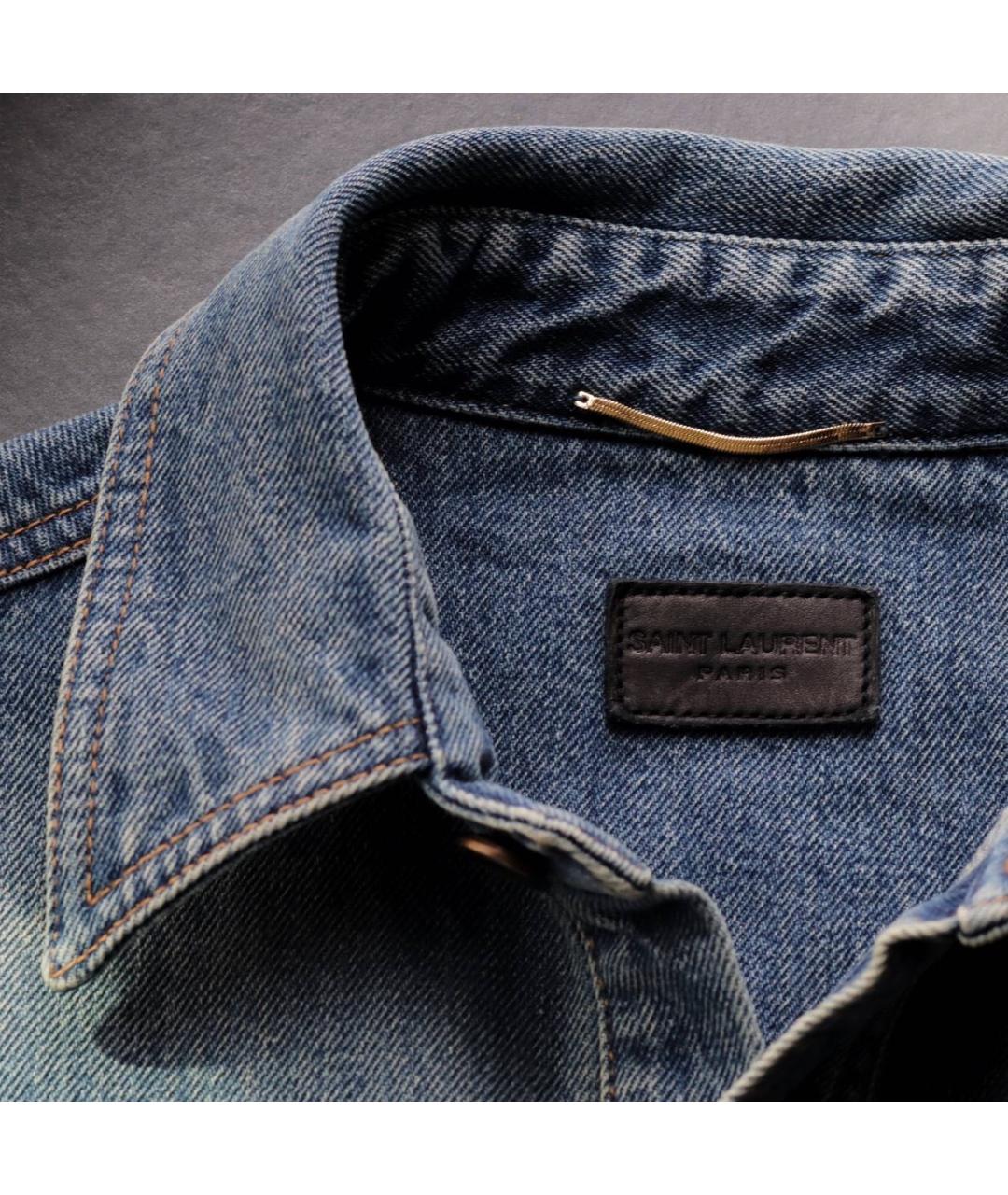 SAINT LAURENT Синяя хлопковая куртка, фото 3
