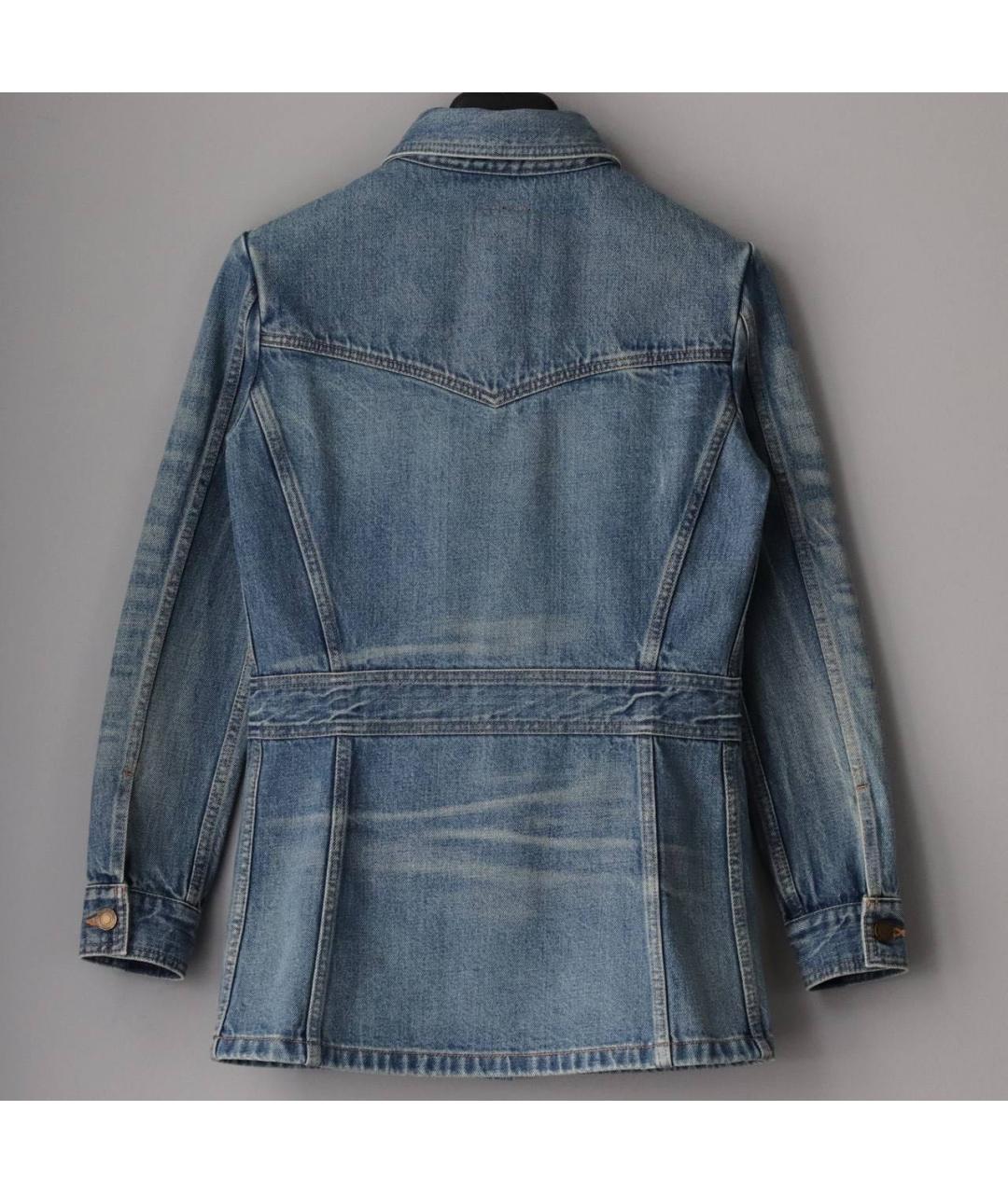 SAINT LAURENT Синяя хлопковая куртка, фото 2