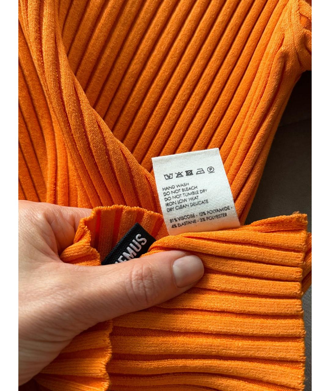 JACQUEMUS Оранжевый вискозный джемпер / свитер, фото 6