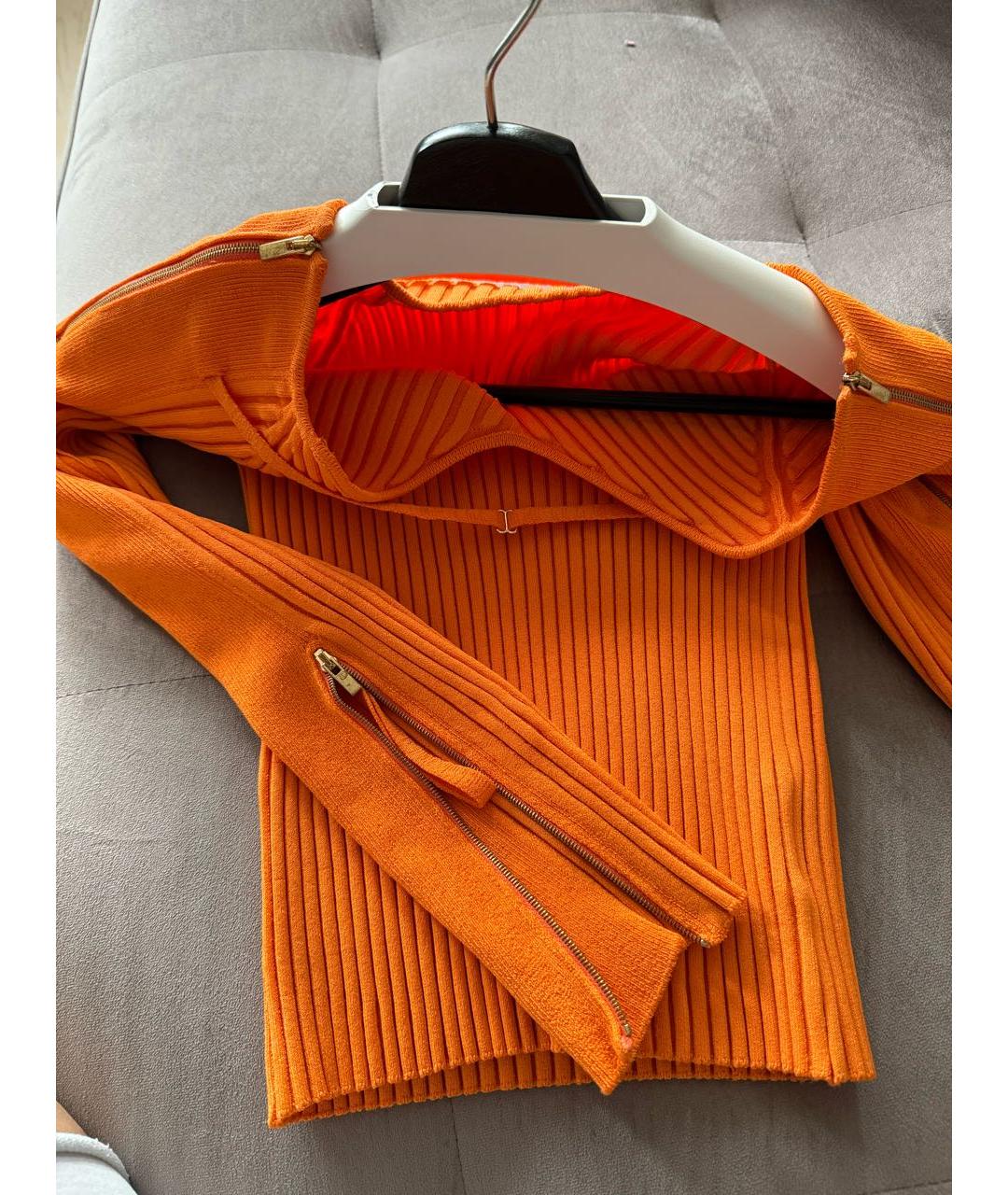 JACQUEMUS Оранжевый вискозный джемпер / свитер, фото 7
