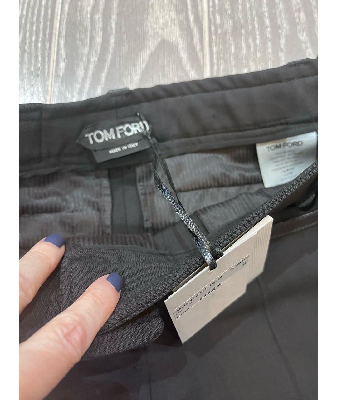 TOM FORD Черные шерстяные брюки узкие, фото 4