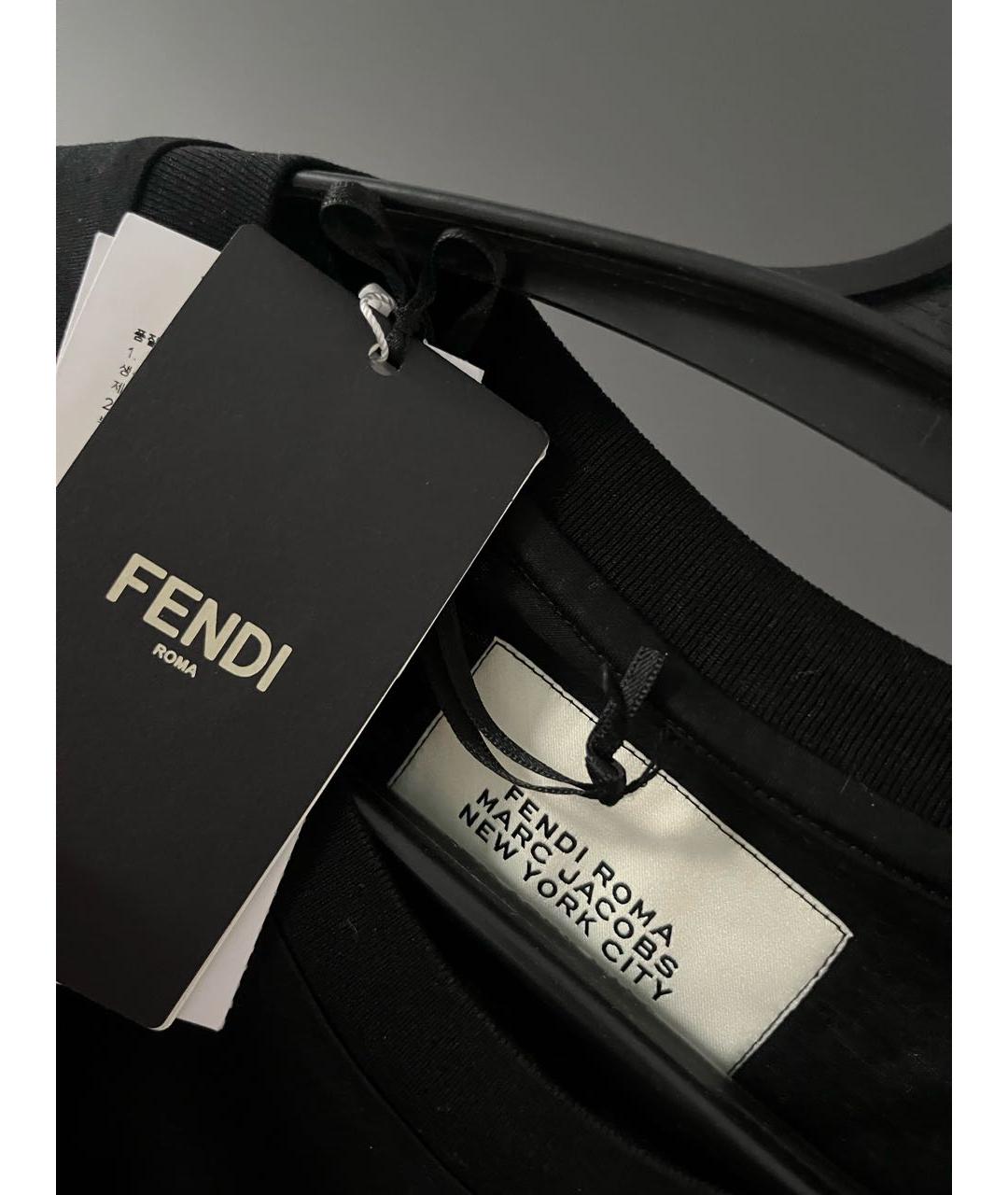 FENDI Черная хлопковая футболка, фото 3