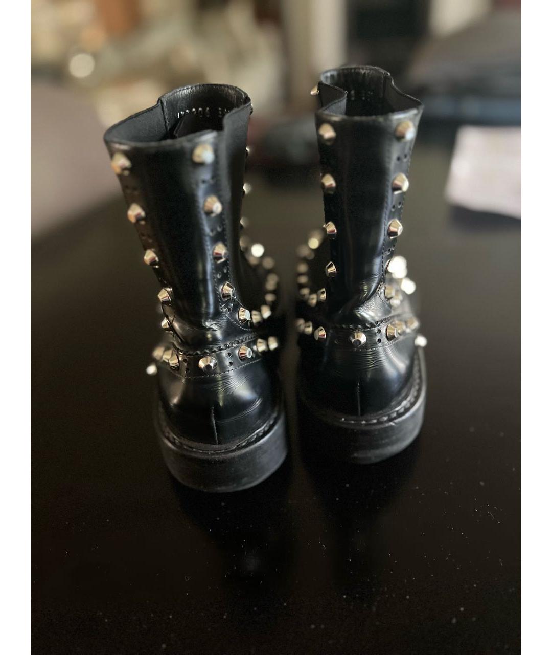 BALENCIAGA Черные кожаные ботильоны, фото 3