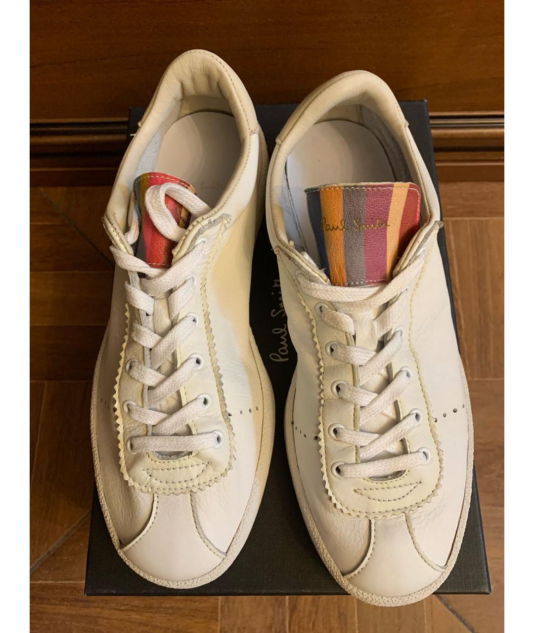 PAUL SMITH Белые кожаные кеды, фото 4