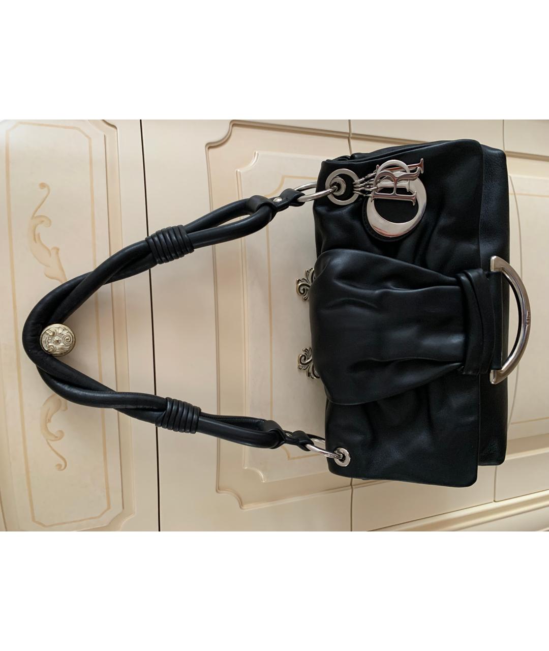 CHRISTIAN DIOR PRE-OWNED Черная кожаная сумка с короткими ручками, фото 10