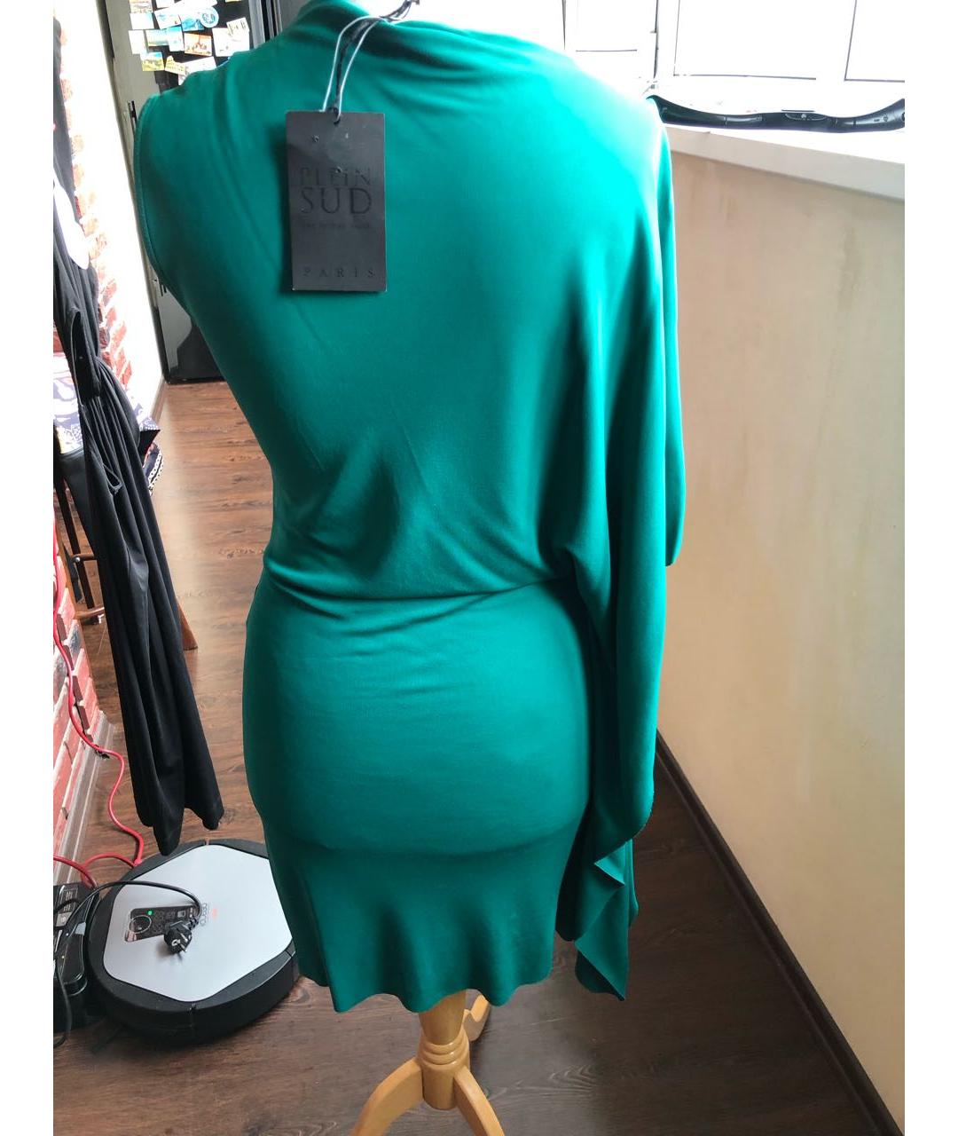 PLEIN SUD Зеленые вискозное коктейльное платье, фото 2