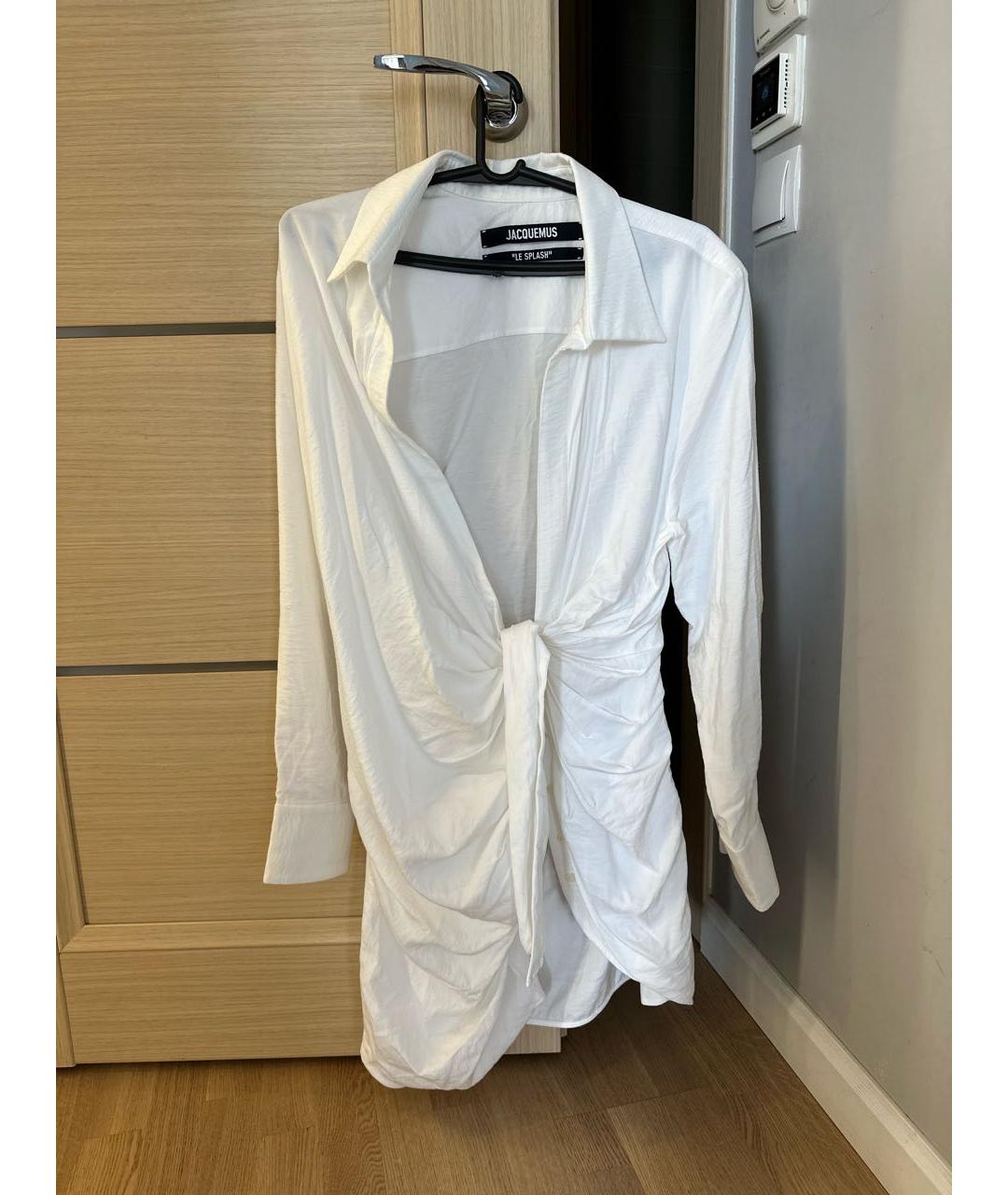 JACQUEMUS Белое вискозное повседневное платье, фото 5