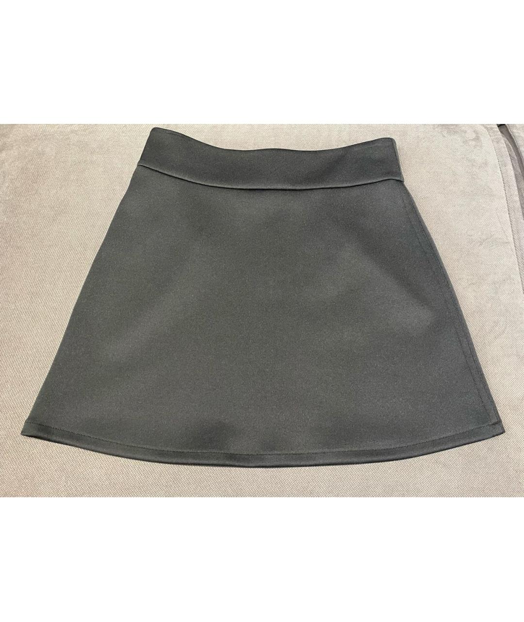 MAX MARA Черная полиэстеровая юбка мини, фото 8