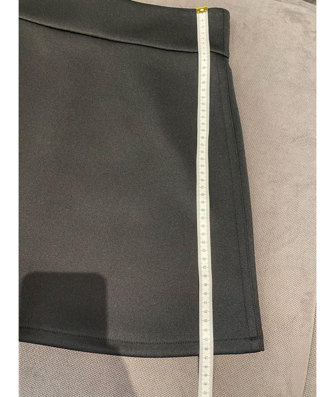 MAX MARA Черная полиэстеровая юбка мини, фото 3