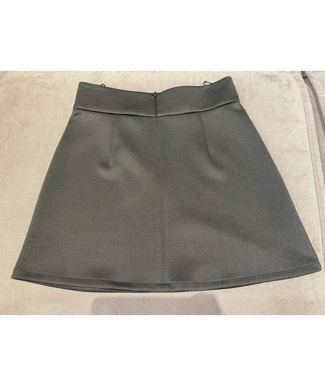 MAX MARA Черная полиэстеровая юбка мини, фото 4