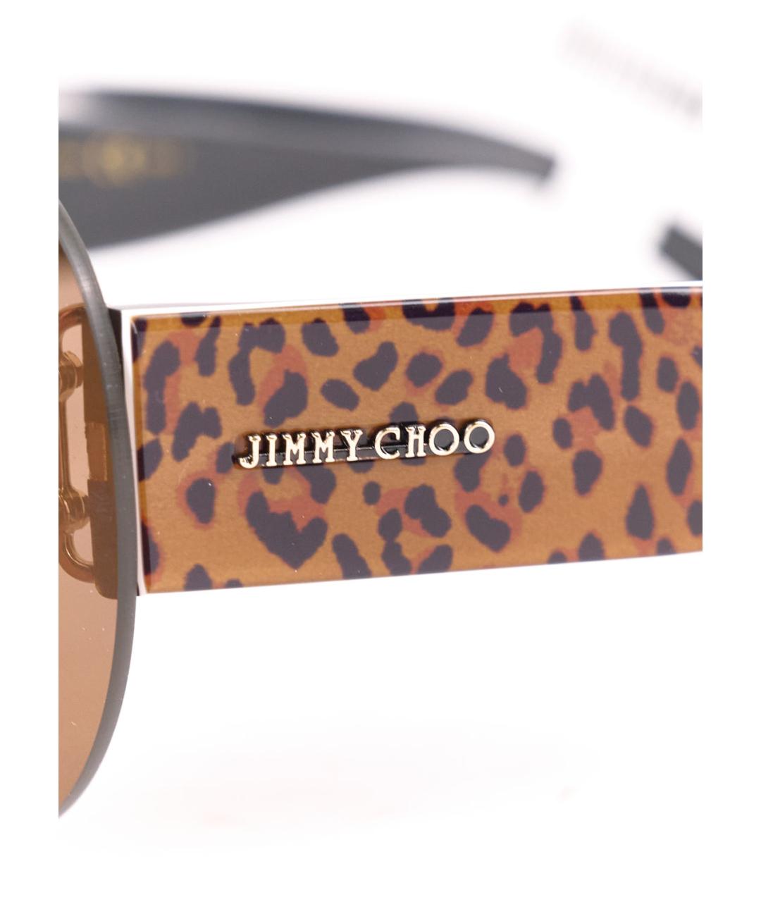 JIMMY CHOO Коричневые пластиковые солнцезащитные очки, фото 3