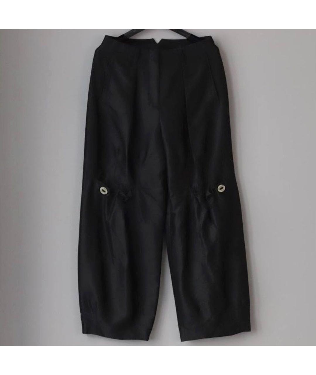 GIORGIO ARMANI Черные шелковые брюки широкие, фото 5