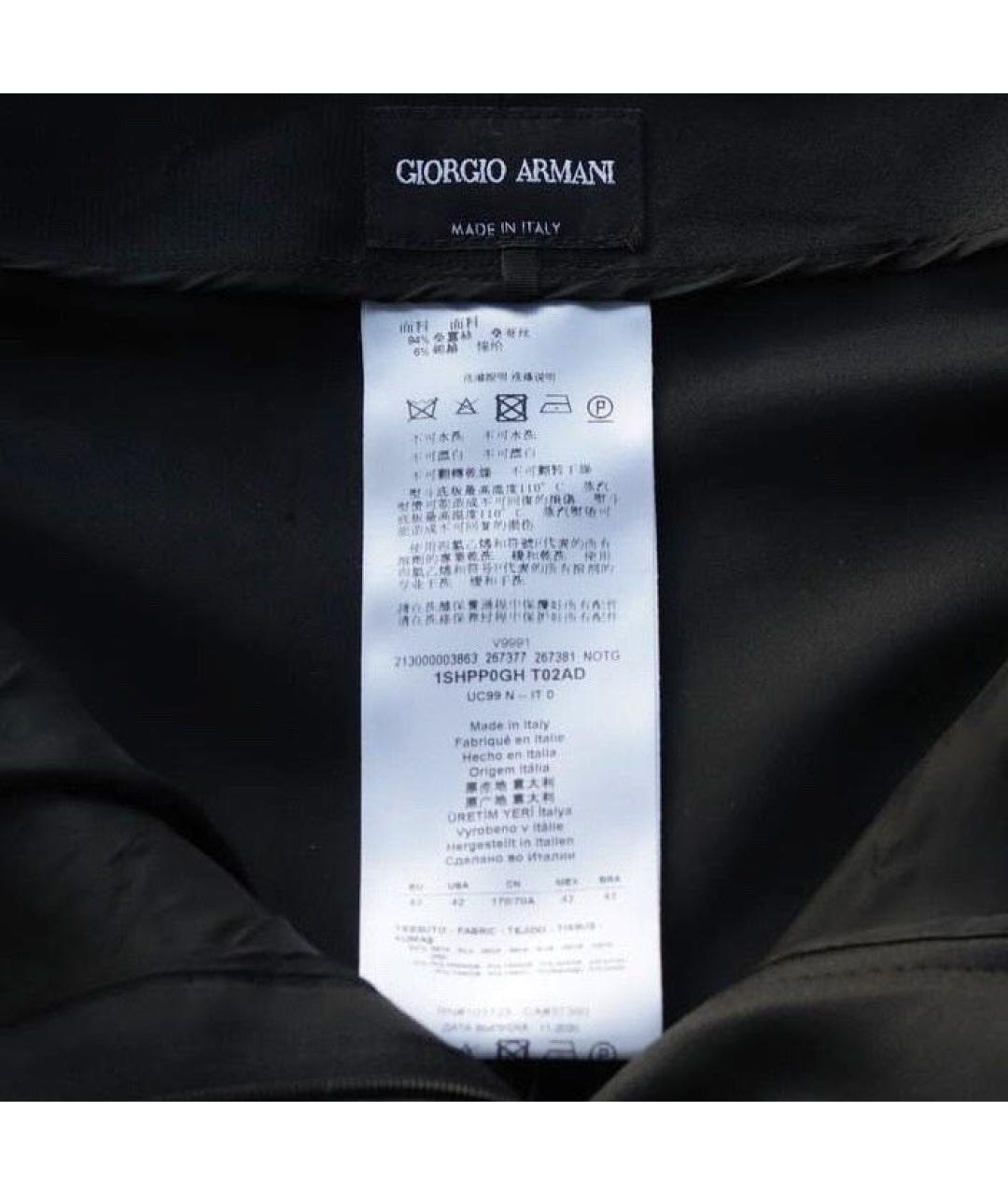 GIORGIO ARMANI Черные шелковые брюки широкие, фото 3