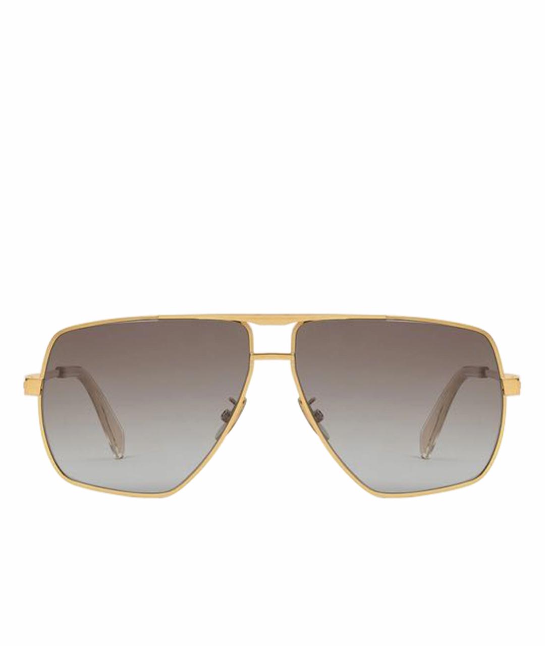 CELINE PRE-OWNED Золотые металлические солнцезащитные очки, фото 1