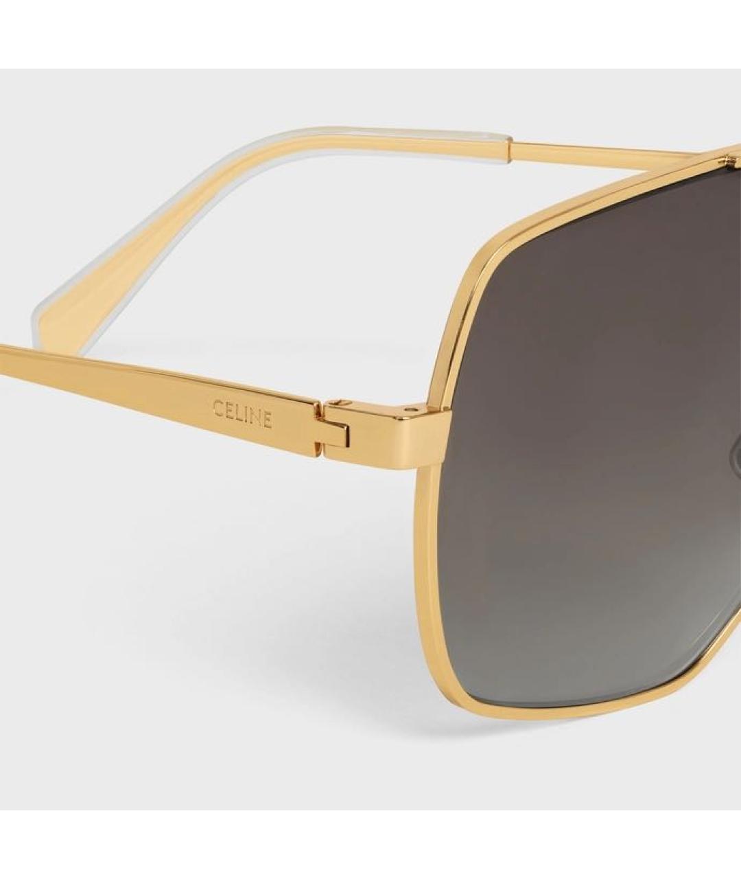 CELINE PRE-OWNED Золотые металлические солнцезащитные очки, фото 4
