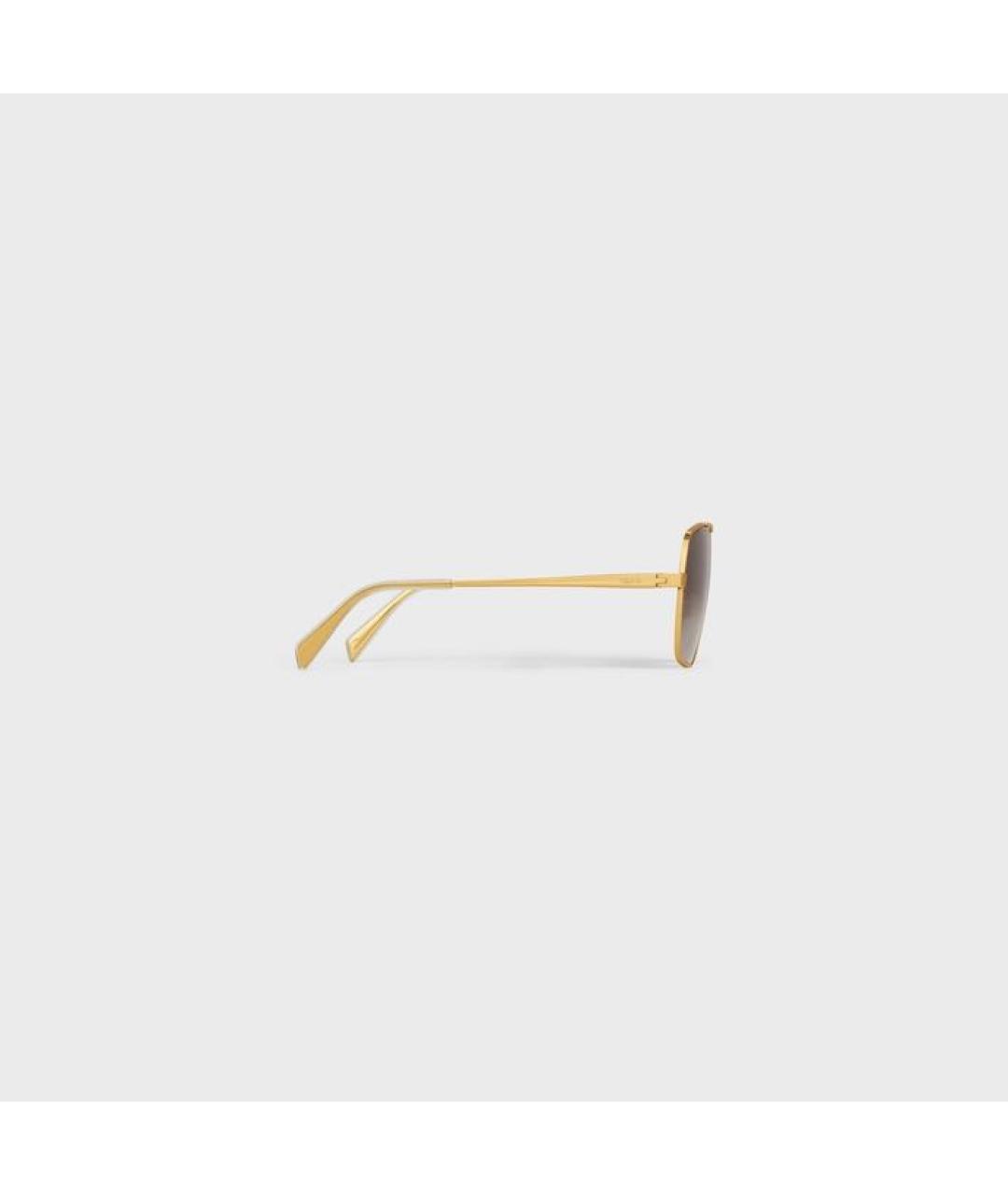 CELINE PRE-OWNED Золотые металлические солнцезащитные очки, фото 3
