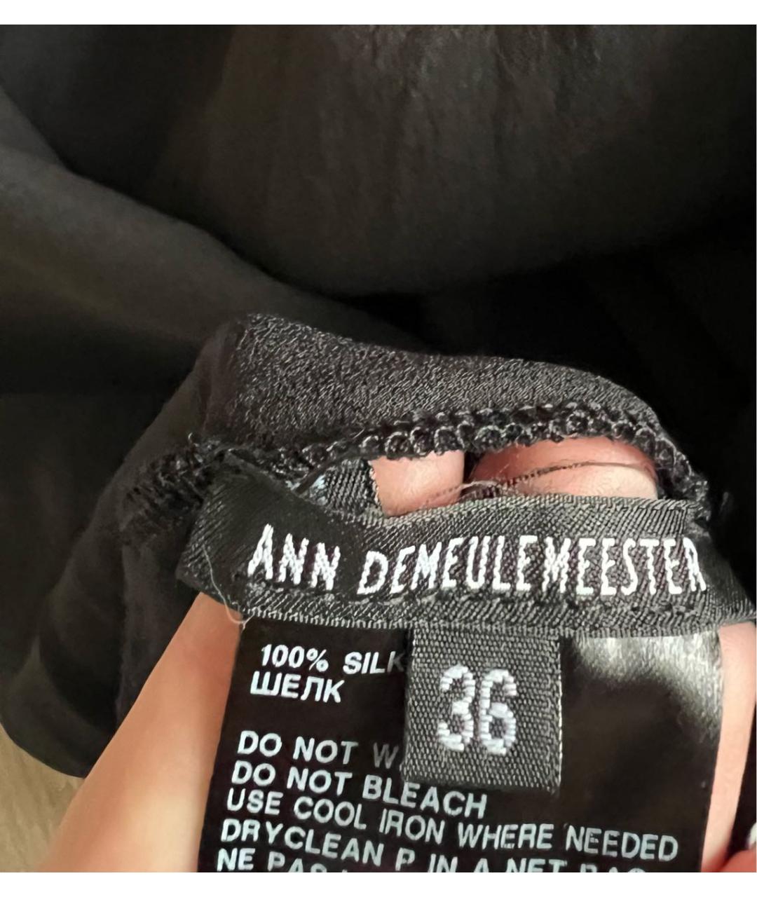 ANN DEMEULEMEESTER Черное шелковое коктейльное платье, фото 5