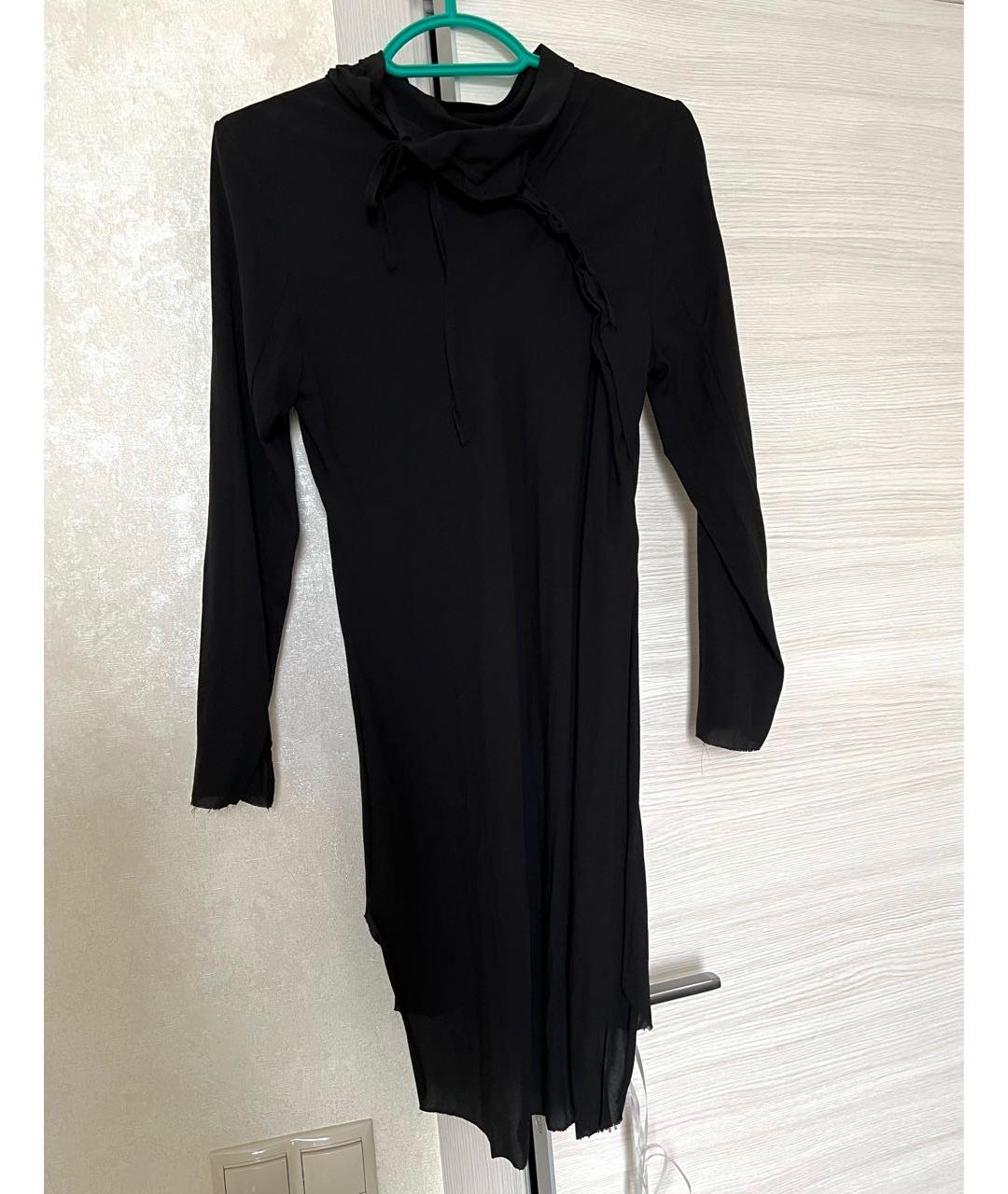 ANN DEMEULEMEESTER Черное шелковое коктейльное платье, фото 6