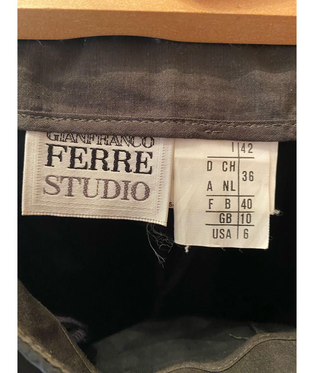 GIANFRANCO FERRE Черные полиамидовые брюки широкие, фото 3