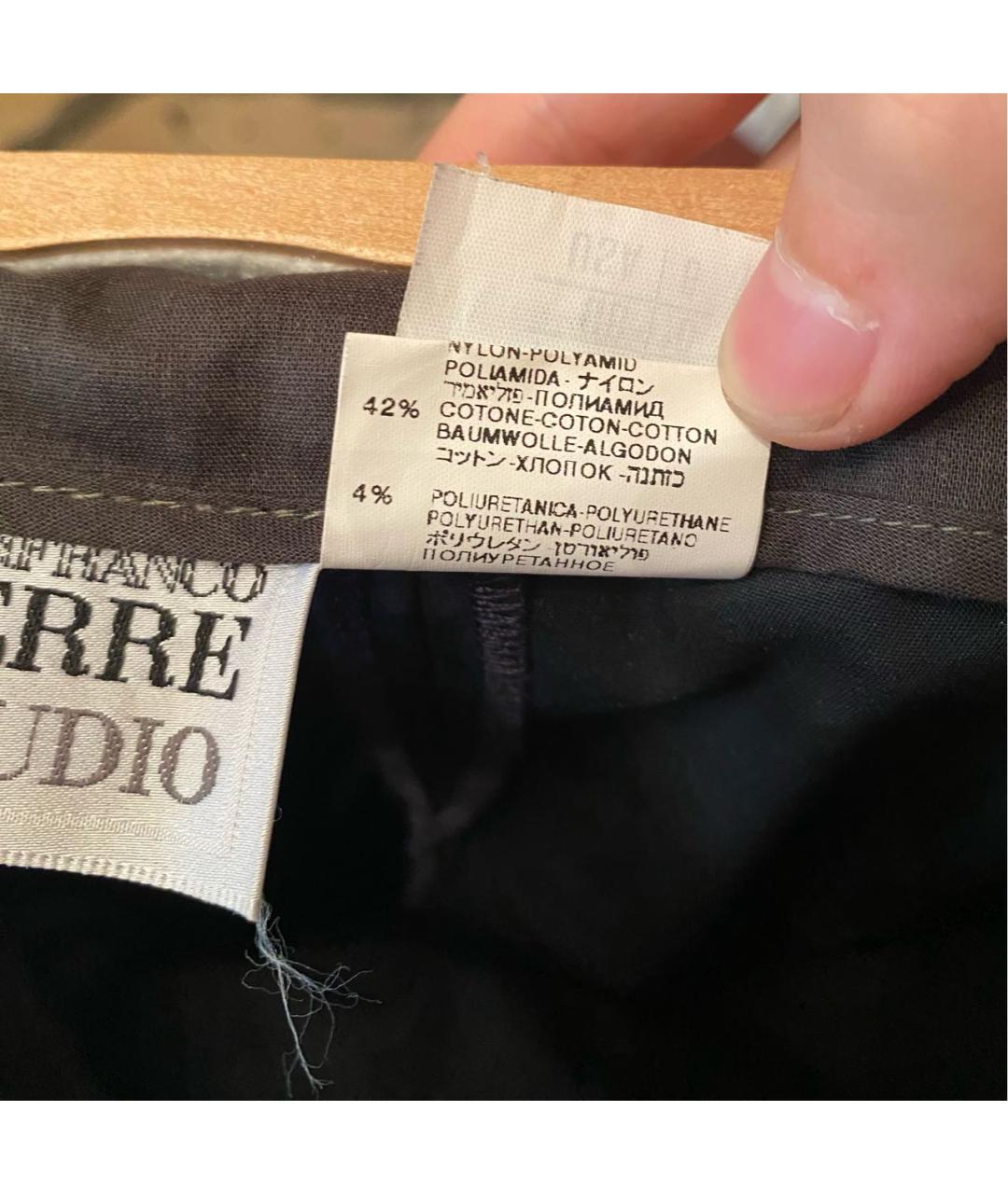 GIANFRANCO FERRE Черные полиамидовые брюки широкие, фото 5