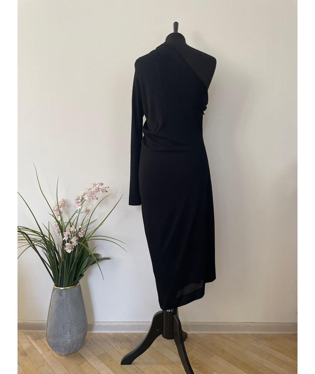 HERMES Черное вискозное коктейльное платье, фото 2