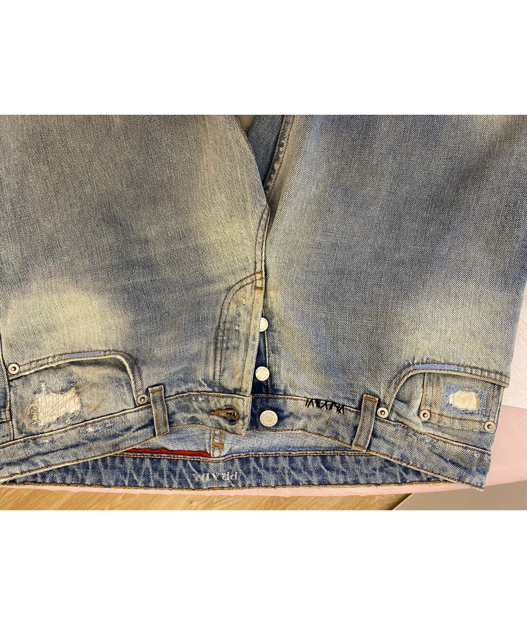 PRADA Голубые хлопковые прямые джинсы, фото 3