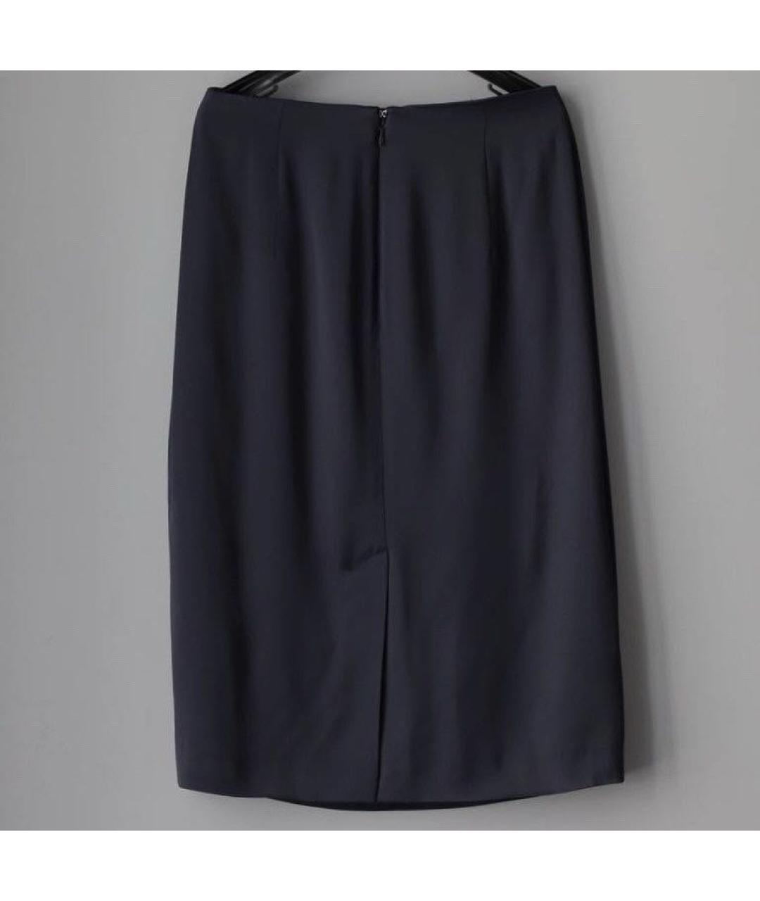 MAISON MARGIELA Темно-синяя ацетатная юбка миди, фото 2