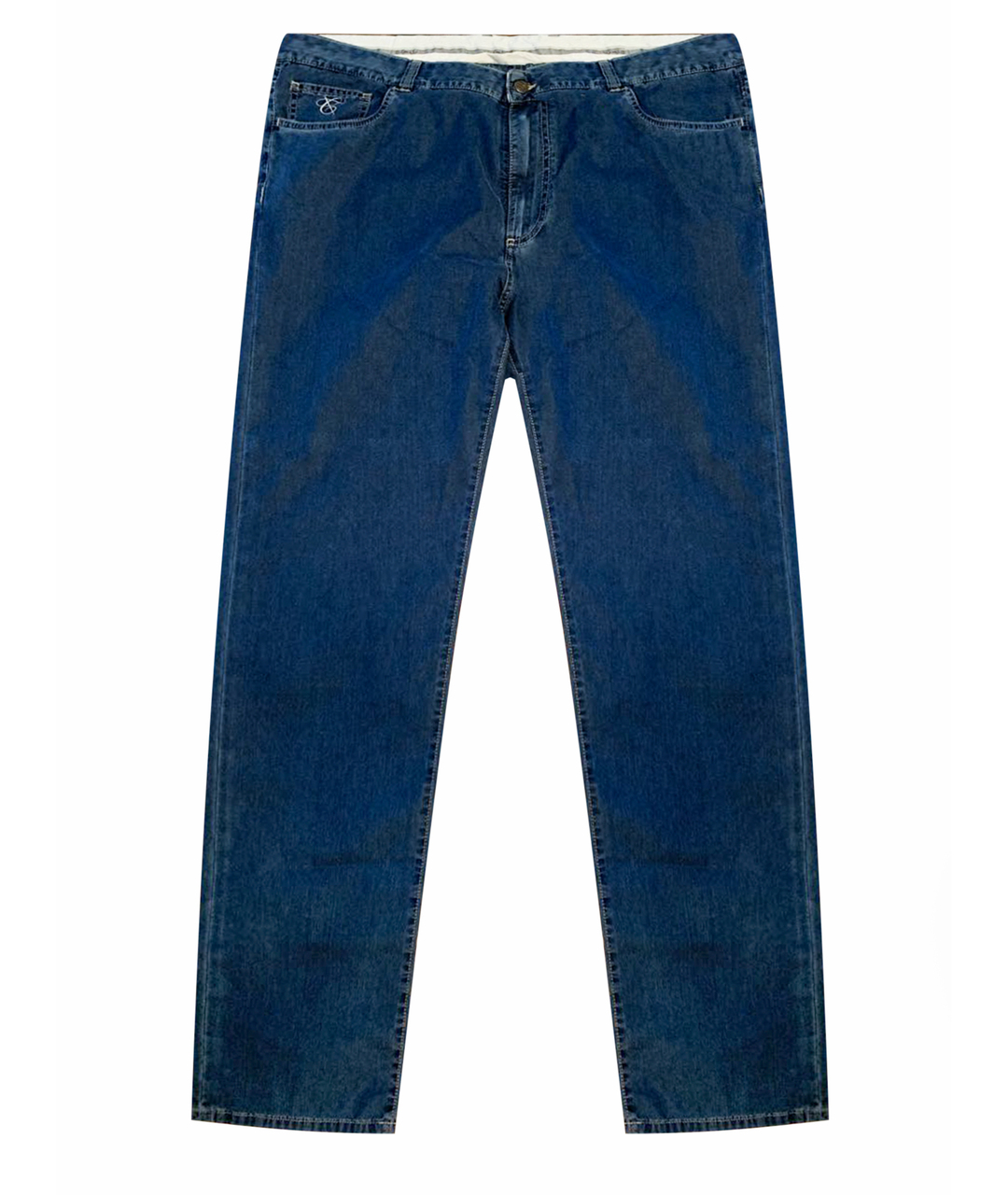 CANALI Синие хлопковые прямые джинсы, фото 1