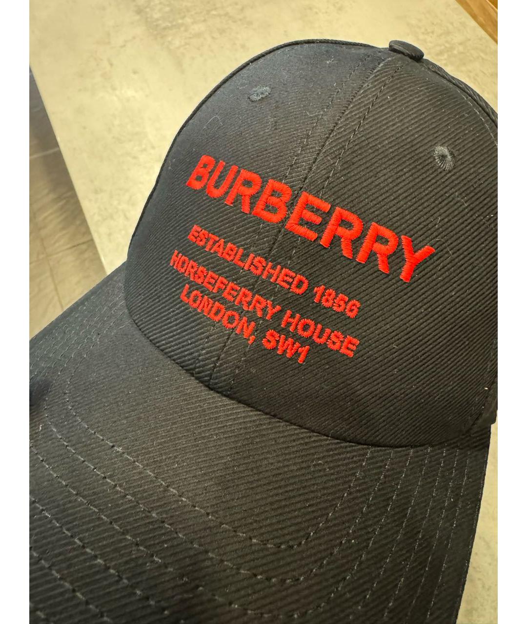 BURBERRY Черная хлопковая кепка/бейсболка, фото 4