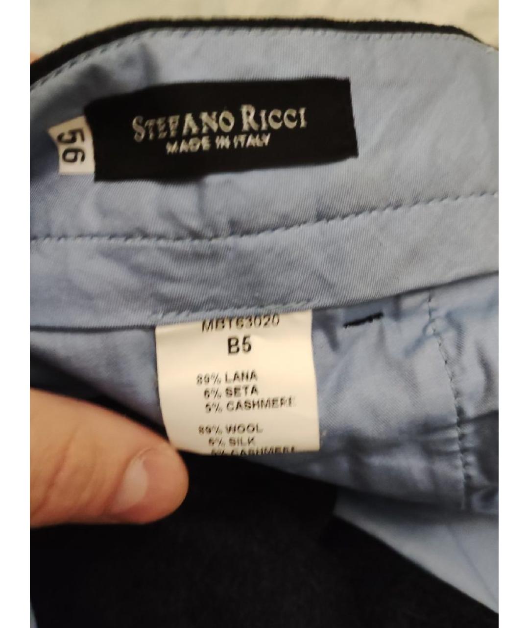 STEFANO RICCI Черные шерстяные классические брюки, фото 5
